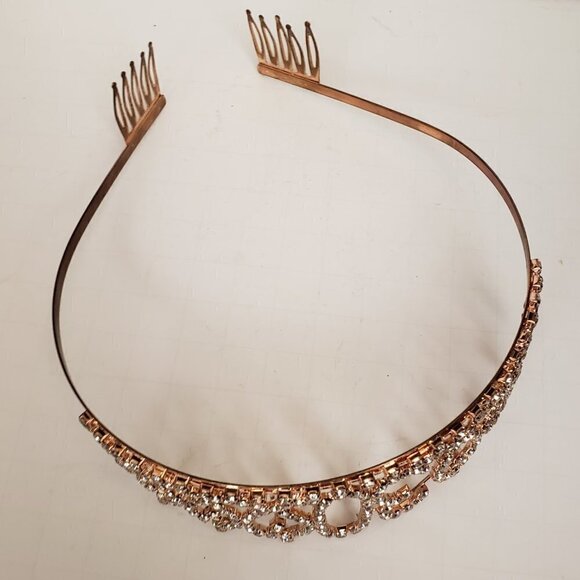 30th Birthday Age 30 Gold Colored Crystal Tiara - Picture 5 of 10